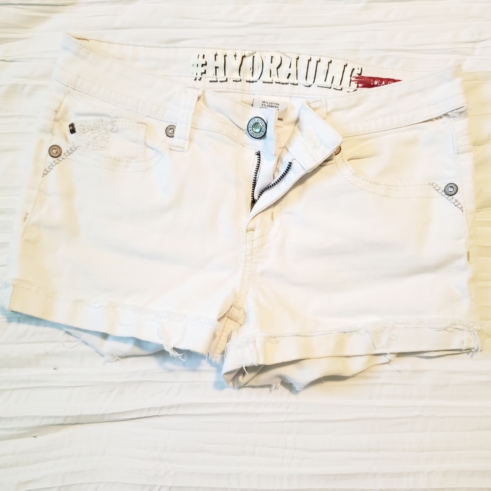 White Hydrolic jean shorts